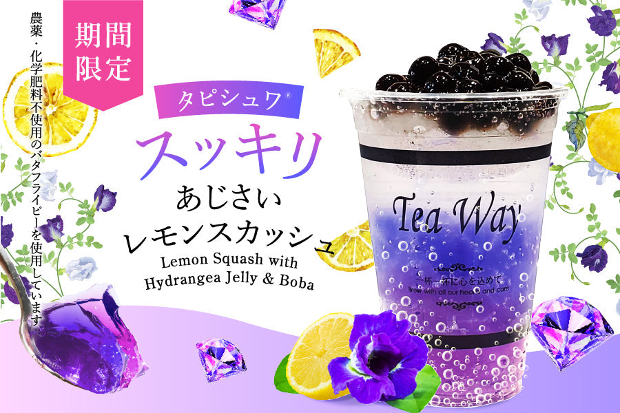初夏を彩る、期間限定の「あじさいレモンスカッシュ」
